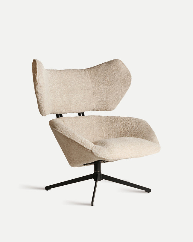 Fauteuil rotatif bouclé Privas