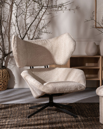 Fauteuil rotatif bouclé Privas