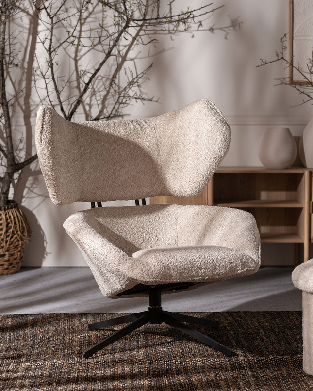 Fauteuil rotatif bouclé Privas